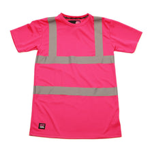 Load image into Gallery viewer, Womens See Me Hi Vis Pink Safety Tee Shirt - Pink - Work Kit Girl