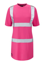 Load image into Gallery viewer, Womens See Me Hi Vis Pink Safety Tee Shirt - Pink - Work Kit Girl