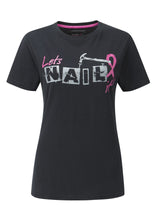 Load image into Gallery viewer, Womens Pink Ribbon Tee Shirt - Black - Work Kit Girl
