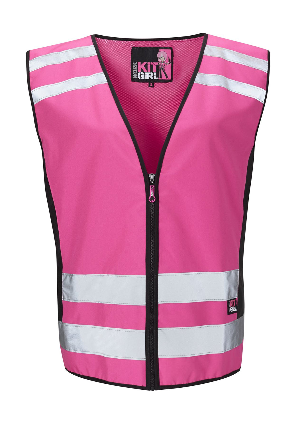 Womens See Me Hi Vis Pink Waistcoat/Vest - Pink - Work Kit Girl