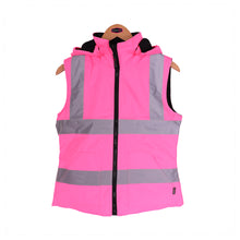 Load image into Gallery viewer, Womens Reversible High Vis Gilet - Black/Pink - Work Kit Girl